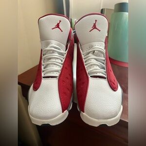 Nike Jordan Men's Sz 13 Red and White High-Top Sneakers